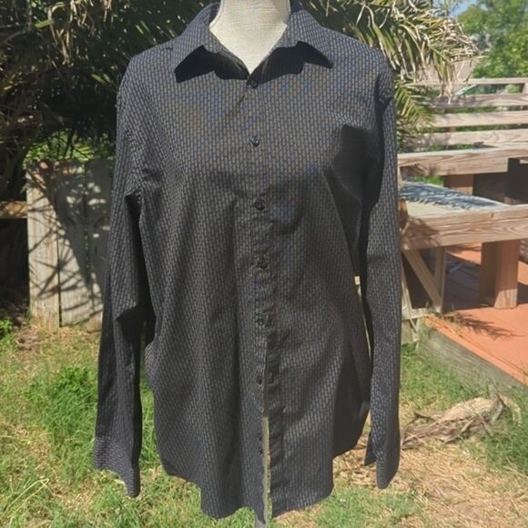 Geoffrey Bean Comfort Stretch Slim Fit Button Down men's shirt size 16 - Picture 2 of 5